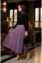 Elastic Waist Pleated Skirt 0213-14 Lilac - 3