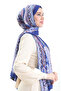 شال ناعم بنمط عرقي 70295-04 ساكس - 2
