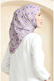 19094-16 Model Soft Cotton Beige Lilac Scarf - 2