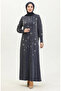 Embellished Glittery Dress 0408-03 Navy Blue