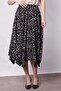 Women's Patterned High Waist Eight-Piece Asymmetrical Midi-Length Below-Knee Skirt - Spider Pattern - 3