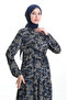 Judge collar lace-up patterned dress 0200-02 black burgundy - 4