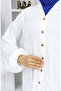 Embroidered Half Button Dress 0059-05 Ecru - 4