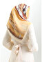 Karaca Patterned Natural Fiber Scarf 82019-02 Yellow Brown - 4