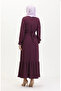Twist Fabric Ribbed Ruffled Dress 0528-06 Plum - 7