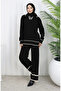 Knitwear Corded Fabric Sweater Trousers Double Set 0010-04 Black