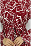 Viscose Fabric Elastic Sleeve Dress 2006-01 Claret Red - 4