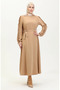 Straight Dress with Ruffled Sleeves 2002-04 Mink - 3