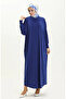 2000-20 Cobalt Blue Color Bat Sleeve Casual Dress - 2