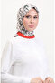 وشاح ناعم منقوش 70249-04 برتقالي أخضر داكن