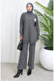 Knitwear Turtleneck Tunic Trousers Double Suit 1015-03 Gray - 3