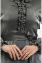 Glittery Linen Belted Dress 81863-05 Silver - 4