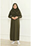 One piece practical children's prayer dress with headscarf 1985-03 khaki - 2