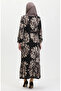 Ruffled belted dress with skirt 50171-02 black - 6