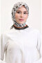وشاح ناعم منقوش 70261-05 بني برتقالي