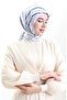 وشاح جان جان منقوش 70315-10 أزرق كحلي