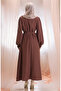 Seersucker Belted Dress 2043-03 Brown - 6