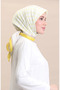 Soft Cotton Scarf 19091-09 White Yellow - 2