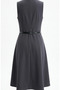 Buttoned Short Sleeve Belted Gilet Dress 5095-03 Anthracite - 7