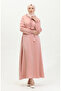 Glittery Linen Belted Dress 81863-03 Salmon - 2