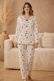 Women's 15998 Ribbed Knit 100% Cotton Long Sleeve Pajama Set