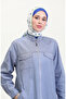 Plus size zippered denim tunic 35301-01 navy blue - 3
