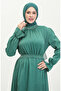 Glittery Linen Belted Dress 81853-07 Emerald Green - 4