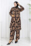 Viscose Fabric Tunic Trousers Double Set 0131-03 Milky Coffee Black - 3