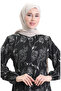 فستان منقوش بأرجل مطاطية 2046-03 أسود - 4