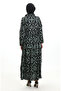 Viscose Fabric Waist Tie Dress 7134-01 Green - 6