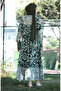 Patterned viscose dress 81875-03 khaki - 4
