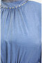 Glittery Linen Belted Dress 81853-08 Indigo - 7