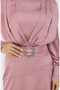 Layered Satin Evening Dress 6001-05 Rose Pink - 4