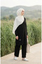 Arma Detailed Corded Fabric Tunic Pants Double Suit 0232-01 Black - 3