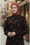 فستان مزخرف 0455-01 بلاط أسود - 3