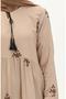 Patterned Viscose Dress 4083-08 Mink - 4