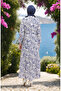 Front buttoned lace-up linen dress 0520b-03 beige sax - 5