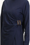 Belt Detailed Suit Look Dress 4736-02 Navy Blue - 4