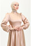 Satin evening dress with cups 52895-01 mink - 7