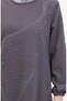 Stone Printed Evening Dress 0407-06 Gray - 4