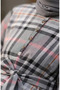 Plaid Patterned Belted Hijab Dress 2218-03 Gray Powder - 5
