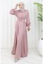 Layered Satin Evening Dress 6001-06 Powder Pink