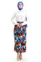 Viscose Fabric Elastic Waist Ruffle Skirt 2012g-02 Cobalt Blue