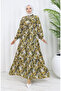 Spring half button floral print dress 0361-05 yellow