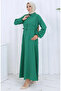 Buttoned Vest Dress Two-Piece Set 2119-04 Emerald Green - 3