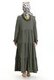 Wrapped Fabric Zippered Dress 6999-02 Khaki - 6