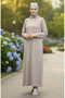 Two thread hooded sports dress 0190-13 stone - 3