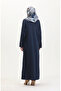 Plus Size Button Detail Dress 0533-05 Navy - 5