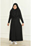 One Piece Practical Children's Prayer Dress with Headscarf 1985-01 Black - 2