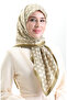 كاراكا وشاح ريشون بنمط هندسي 82020-10 كريمي أخضر